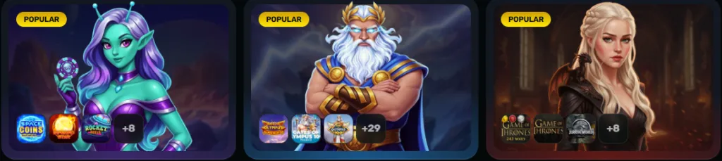 Popular games at Wino Casino